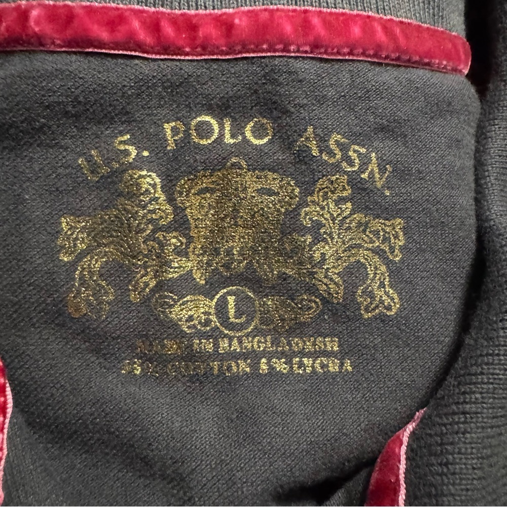 Vintage U.S. Polo Assn. Women’s Gray Polo – Pink Logo – Tagged L Fits Like S - Picture 4 of 6